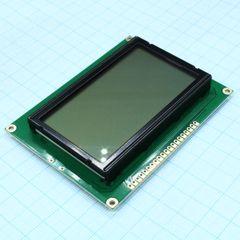 ЖКИ графич, 128 x 64, STN Серый Positive/Transfl, подсв. LED Ж-Зел,  VDD = 5V, 6 o`cl, -20...+70C