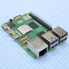 Микрокомпьютер одноплатный Raspberry Pi 5 на основе ARM Cortex-A76 4 ядра, ОЗУ 2 Гб