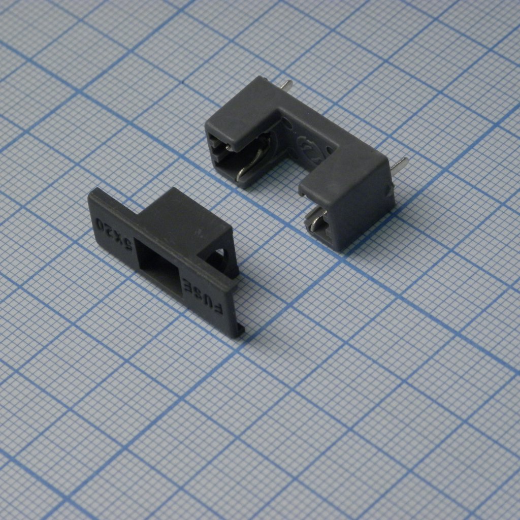 Держатель предохранителя  5х20mm с крышкой, монтаж на плату