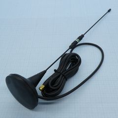 GSM 900/1800; 50Ом; 5,5 дБ; КСВ 1,9:1; магнитная база 65мм; длина кабеля 2м; ветровая нагрузка: 150км/ч; SMA-M-разъем