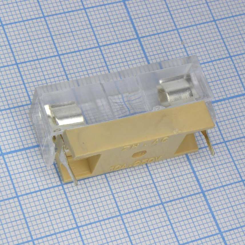 Держатель предохранителя  6*30mm с крышкой, монтаж на плату