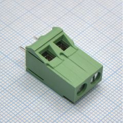 Винтовой клеммный блок c рельефной обоймой, 2 контакта. Серия DG635-6.35