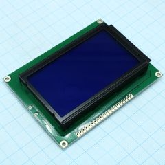 ЖКИ графич, 128 x 64, STN синий Negative/Transmis, подсв. LED Белая, VDD = 5V, 6 o`cl  -20...+70C