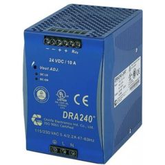 Преобразователь AC-DC на DIN-рейку  240Вт, выход 24В/10A, вход 93…264VAC(Автовыбор), 47…63Гц / 210…370VDC, изоляция 3000V AC, : 124.5х83.5х123.6мм, винтовые клеммы, -40…+71°С