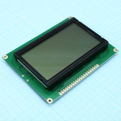 ЖКИ графич, 128 x 64, STN Серый Positive/Transfl, подсв. LED Ж-Зел, VDD = 5V, 6 o`cl, -20...+70C