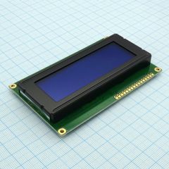 ЖКИ знакосинтезирующий 20 x 4, STN Синий Негативный/прозрачный светодиодная подсветка Белая, размеры 98x60 мм, видимая область 77x25.2 мм, -20...70, контактные площадки сверху 16 выводов
