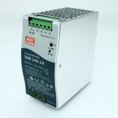 Преобразователь AC-DC на DIN-рейку  240Вт, выход 24В/10A, рег.вых=24...28В, вход 90…264VAC, 47…63Гц / 127…370VDC, изоляция 3000V AC, в кожухе : 63х125.2х114мм, -25…+70°С