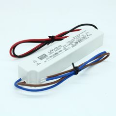 AC-DC led, 18Вт, выход 12В/1,5A, стаб. напр., IP67, вход 180…264В AC, изоляция 3000В AC, в кожухе 140х30х20мм, -30…+70°С