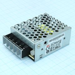 AC-DC, 15Вт, выход 24В/0.625A, рег. вых 21.8…26.4 В , вход 88…264В AC, 47…63Гц / 125…373 В DC,  изоляция 3000В AC, в кожухе 62,5х51х28мм, -20…+70°С