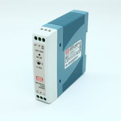 Преобразователь AC-DC на DIN-рейку  20Вт, выход 12В/1,67A, рег. вых 10.8…13.2В, вход 85…264V AC, 47…63Гц /120…370В DC, изоляция 3000В AC, в кожухе  22,5х90х100мм, -20…+70°С