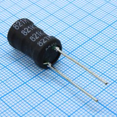 Радиальная индуктивность 820uH 0.75A 0.89Ohm DCR p=6.5mm