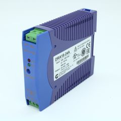Преобразователь AC-DC на DIN-рейку  18Вт, выход 24В/0.75A, рег. вых 21.6…28.8В, вход 90…265V AC, 47…63Гц / 120...370V DC , изоляция 3000V AC, : 115х90х23мм, -20…+71°С, винтовые клеммы