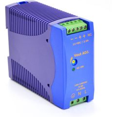 Преобразователь AC-DC на DIN-рейку  30Вт, выход 24В/1.25A, рег. вых=+15%Uном, вход 90…265V AC, 47…63Гц / 120...370V DC , изоляция 3000V AC, : 115х90х41мм, винтовые клеммы, -40…+71°С