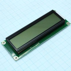 ЖКИ знакосинтезирующий 16 x 2, FSTN Позитивный/прозрачно-отражающий светодиодная подсветка Белая, размеры 122x44 мм, видимая область 99x24,6 мм, -20...70°C, контактные площадки снизу 16 выводов