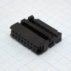 IDC разъем, розетка на плоский шлейф 16pin(2x8), шаг 2.54мм