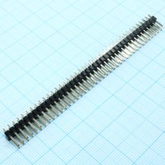Соединитель штыревой, вилка на плату двухрядная прямая 80pin(2x40), шаг 2.54мм