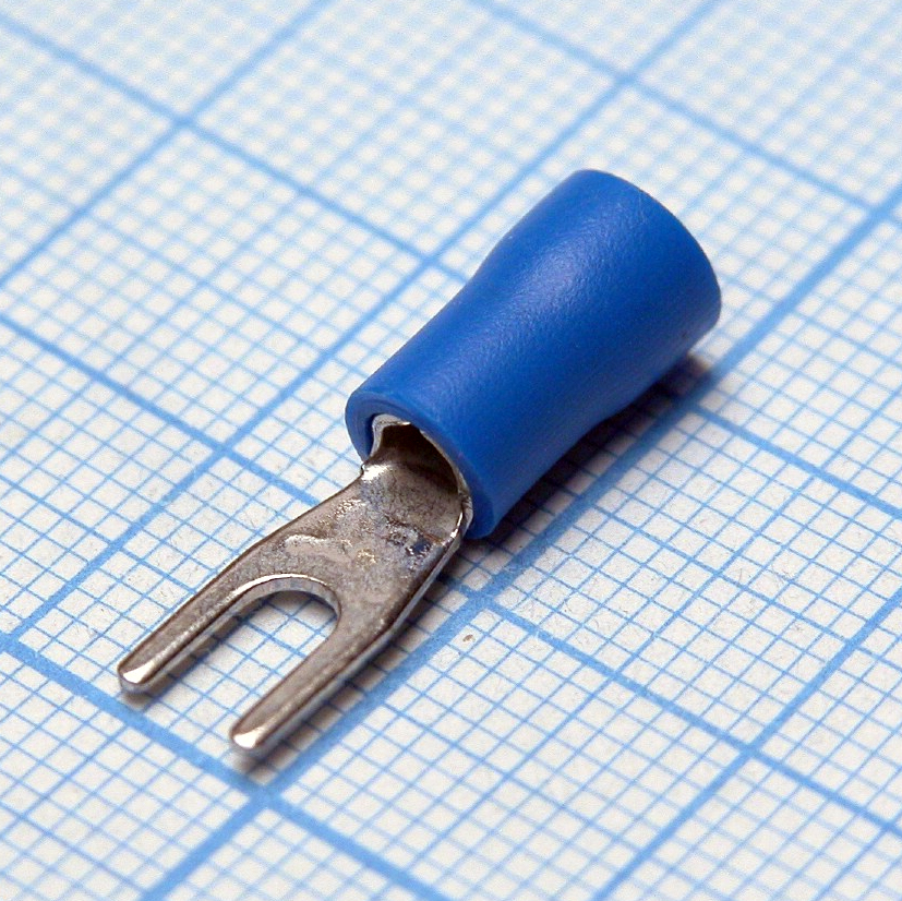 наконечник кабельный вилочный с изоляцией d=3.2мм, сеч. пров.1.5-2.5мм2