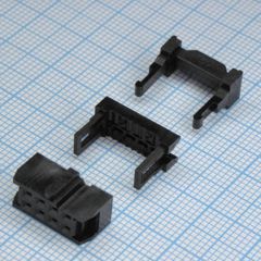 IDC разъем, розетка на плоский шлейф 8pin(2x4), шаг 2.54мм