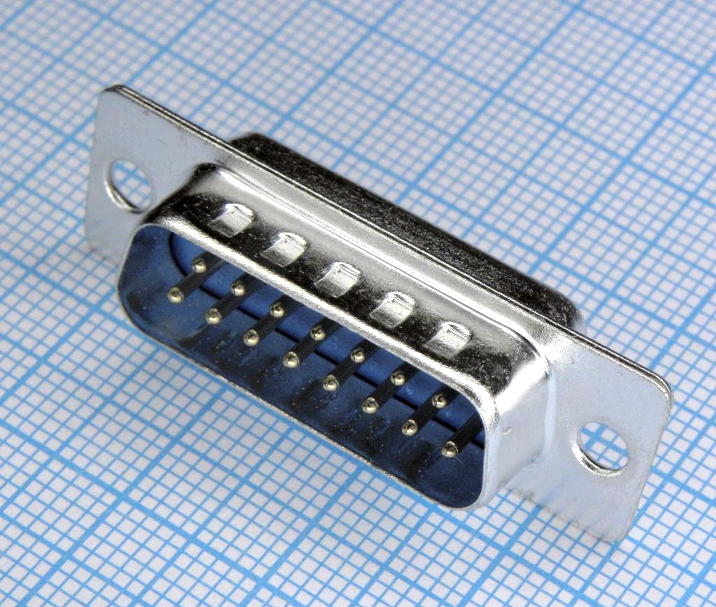 вилка 15 pin на кабель (пайка)