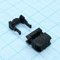 IDC разъем, розетка на плоский шлейф 6pin(2x3), шаг 2.54мм