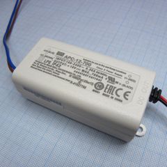 AC-DC, 12.6Вт, токовый выход, вход 90…264В AC, выход 700мА/9…18В, изоляция 3750В AC, в кожухе 77х40х29мм, -30…+70°С