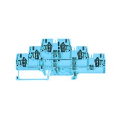 Этажная клемма, 3 этажа, тип фиксации провода: пружинный, номинальное сечение: 2,5 мм кв., 20A, 500V, ширина: 5 мм, цвет: синий, тип монтажа: DIN35