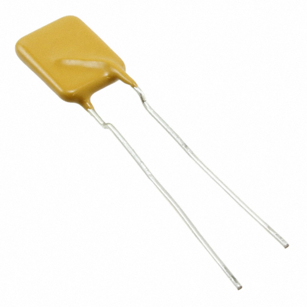 Самовосстанавливающийся предохранитель PTC 0.25A(hold) 0.56A(trip) 240VDC/240VAC 1.5W 18.5s 1.3Ohm, 9.6 X 3.8 X 18.8mm, радиальные формованные выводы