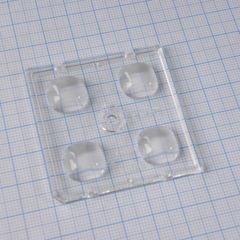 Квадратная модуль линза 2x2 на 4светодиода LG Innotek серии  LEMWA33X, эфф=94%, 136°x136°
