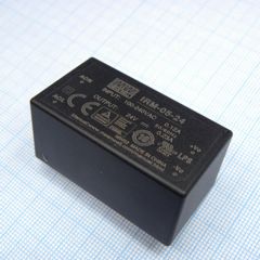 AC-DC, 5.52 Вт, вход 85...264В AC 47...440 Гц, 120...370B DC, выход 24В/0.23А, изоляция 3000В AC, в корпусе на плату 45.7х25.4х21.5мм, -30...+70°C