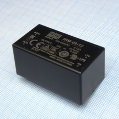 AC-DC, 5.04 Вт, вход 85...264В AC 47...440 Гц, 120...370B DC, выход 12В/0.42А, изоляция 3000В AC, в корпусе на плату 45.7х25.4х21.5мм, -30...+70°C