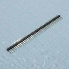 Соединитель штыревой, вилка на плату однорядная прямая 40pin(1x40), шаг 2.54мм