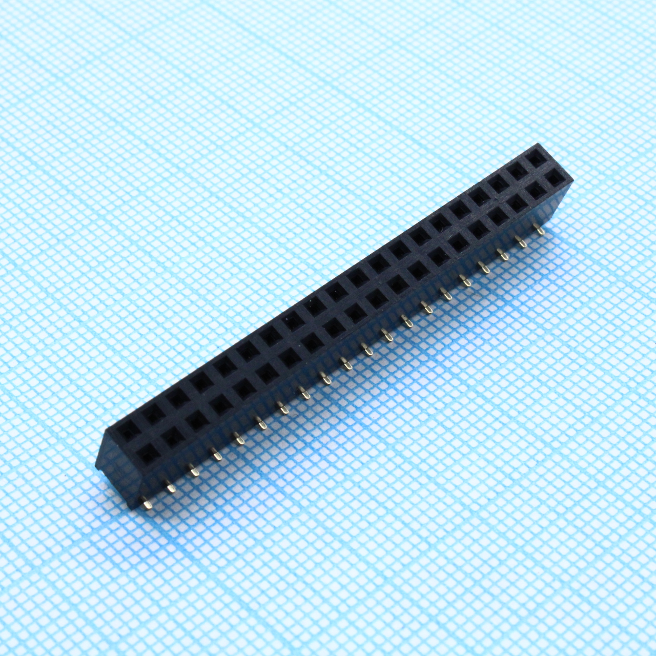 Гнездо на плату SMD 2x20 конт., шаг 2.54мм, высота 7.4мм, позолоч.