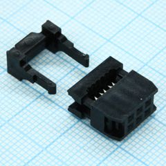 IDC разъем, розетка на плоский шлейф 6pin(2x3), шаг 2.54мм