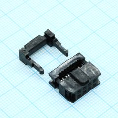 IDC разъем, розетка на плоский шлейф 8pin(2x4), шаг 2.54мм