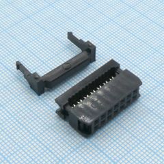 IDC разъем, розетка на плоский шлейф 14pin(2x7), шаг 2.54мм