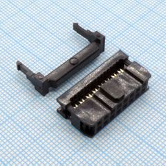 IDC разъем, розетка на плоский шлейф 16pin(2x8), шаг 2.54мм