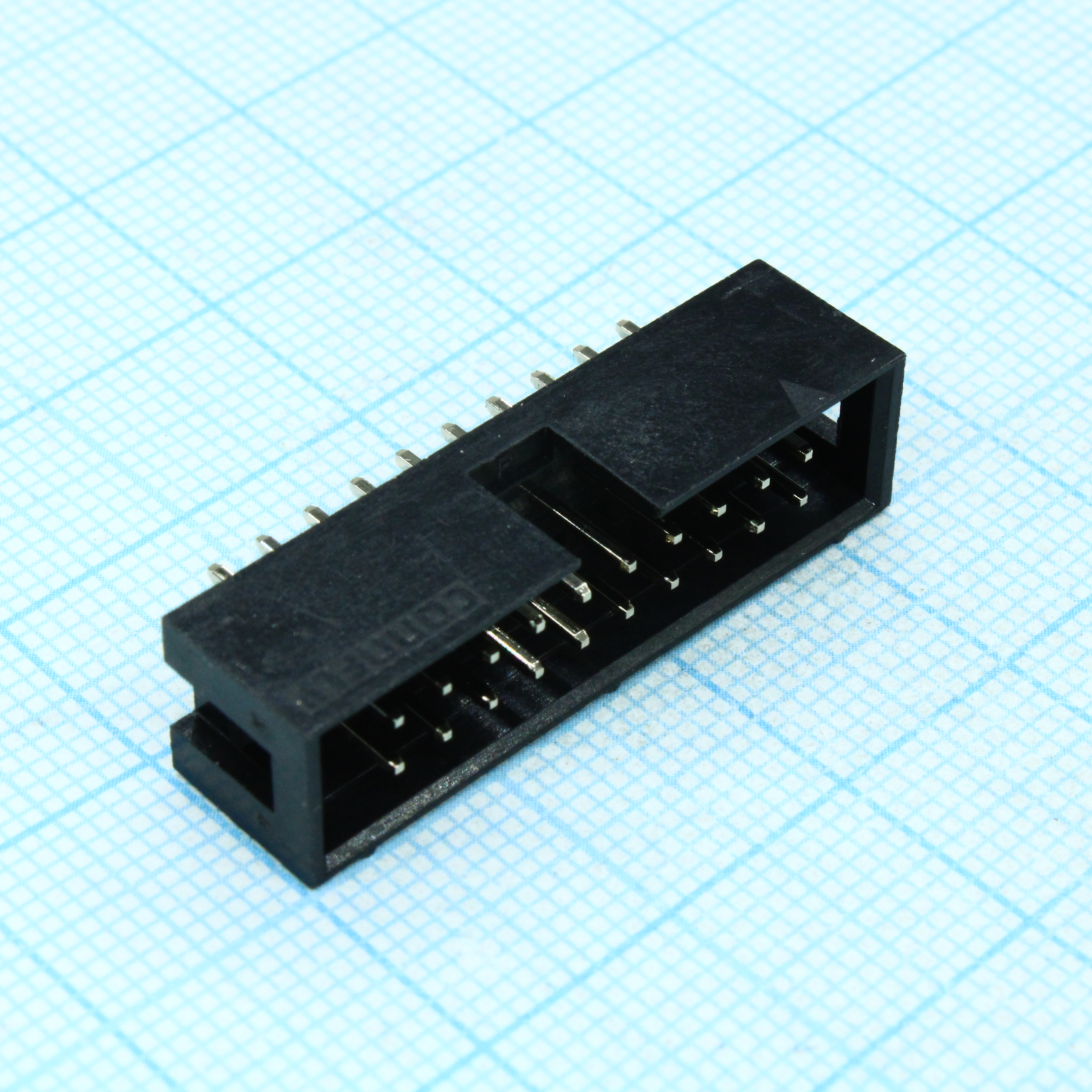 IDC разъем, вилка на плату прямая двухрядная 20pin(2x10)., шаг 2.54мм