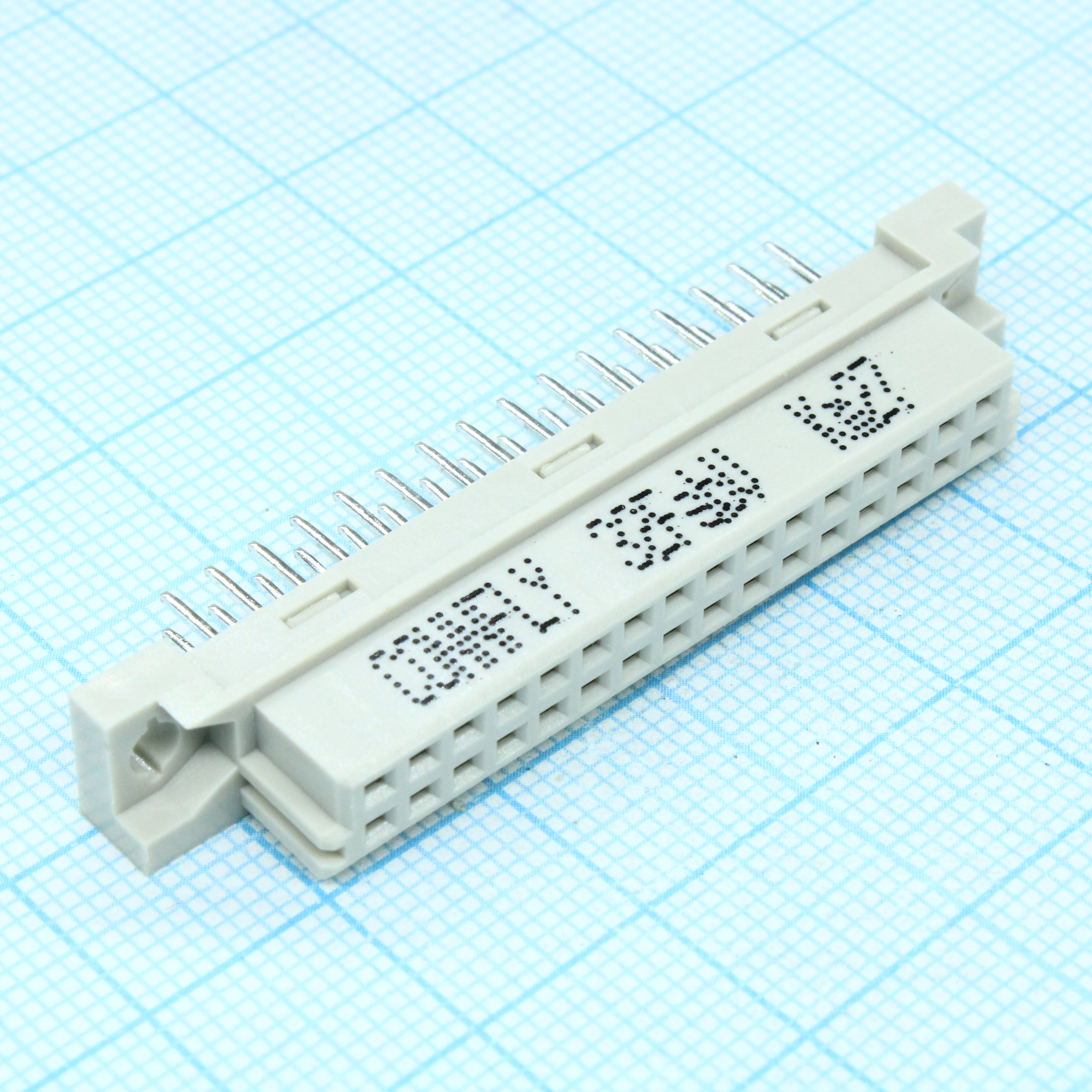Разъем (розетка) DIN 41612 тип B 32pin (2х16), шаг 2.54мм двухрядный прямой (ряд АB)