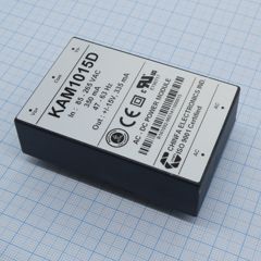 AC-DC, 10Вт, выход +-15В/0.32A, рег. вых=±10%Uном, вход 85…265V AC, 47…63Гц / 120...370V DC,  изоляция 3000V AC, в кожухе 76х51х23мм, -20…+50°С