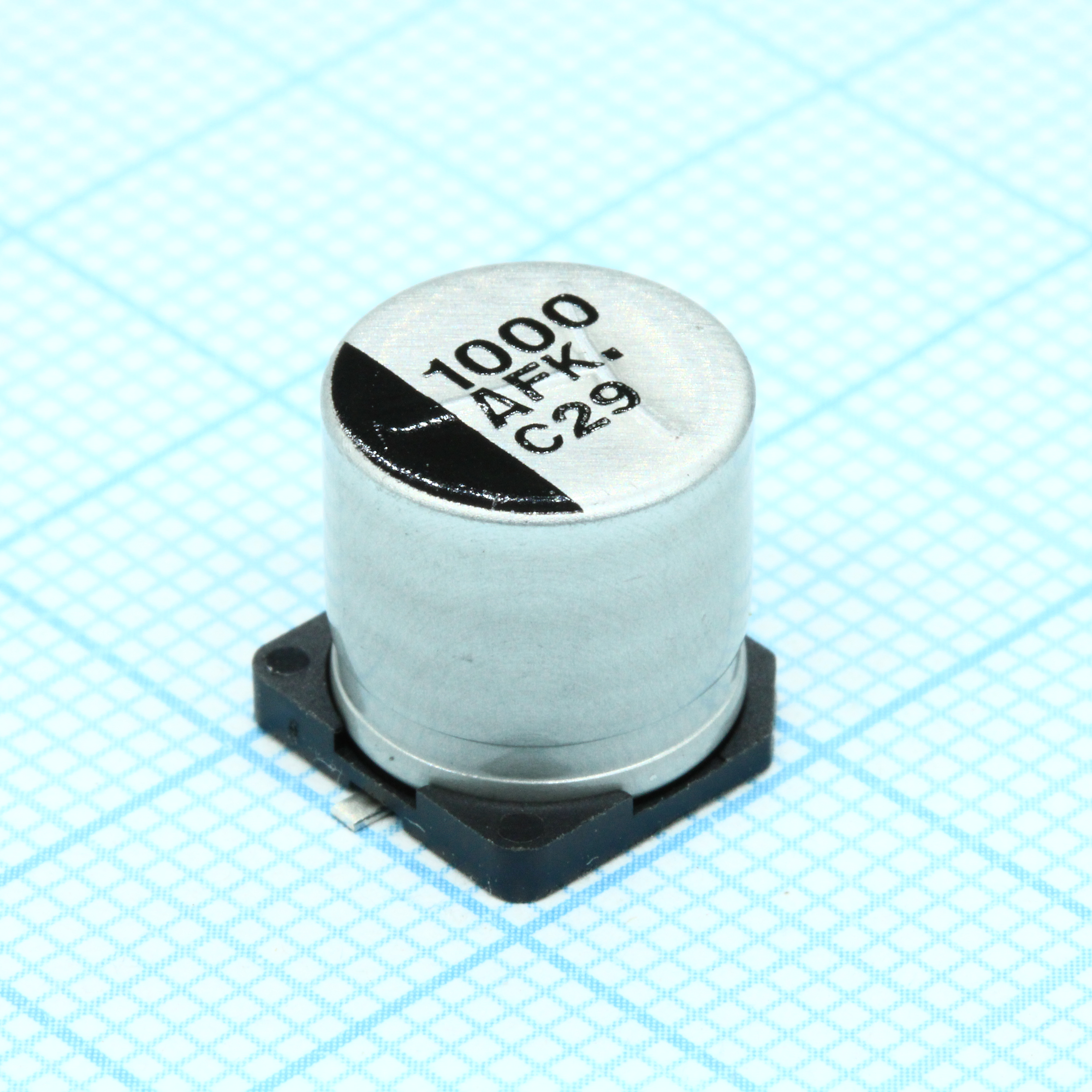 конденсатор электролитический низкоимпедансный 1000мкФ 10В 20% Low ESR 850мА SMD 10x10.2мм 2000часов