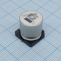 Конденсатор алюминиевый электролитический 1000мкФ 25В 20% Low ESR 1100мА SMD12.5x13.5мм