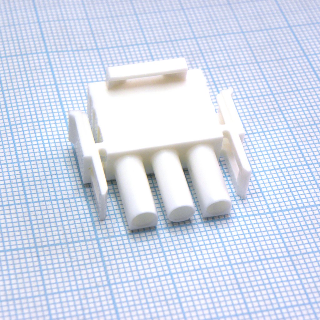 Корпус разъема Universal MATE-N-LOK, розетка 3PIN, In-Line (Nylon, UL 94V-0) без контактов, шаг 6.35 мм