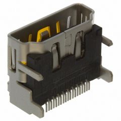 Разъем HDMI розетка угловая, 19 контактов,  0.5mm, SMD