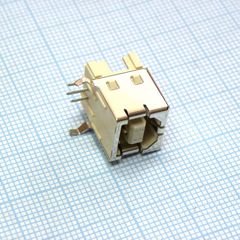 Разъем USB, Тип B, USB 2.0, розетка угловая, 4 контакта