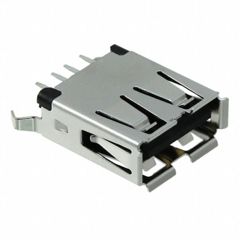 Разъем USB тип A, USB 2.0, розетка, 4 вывод(-ов), Монтаж в Сквозное Отверстие, Вертикальный