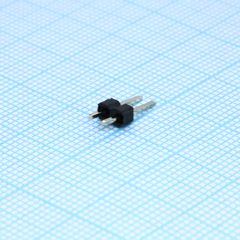 Соединитель штыревой, вилка на плату однорядная прямая 2pin(1x2), шаг 2.54мм