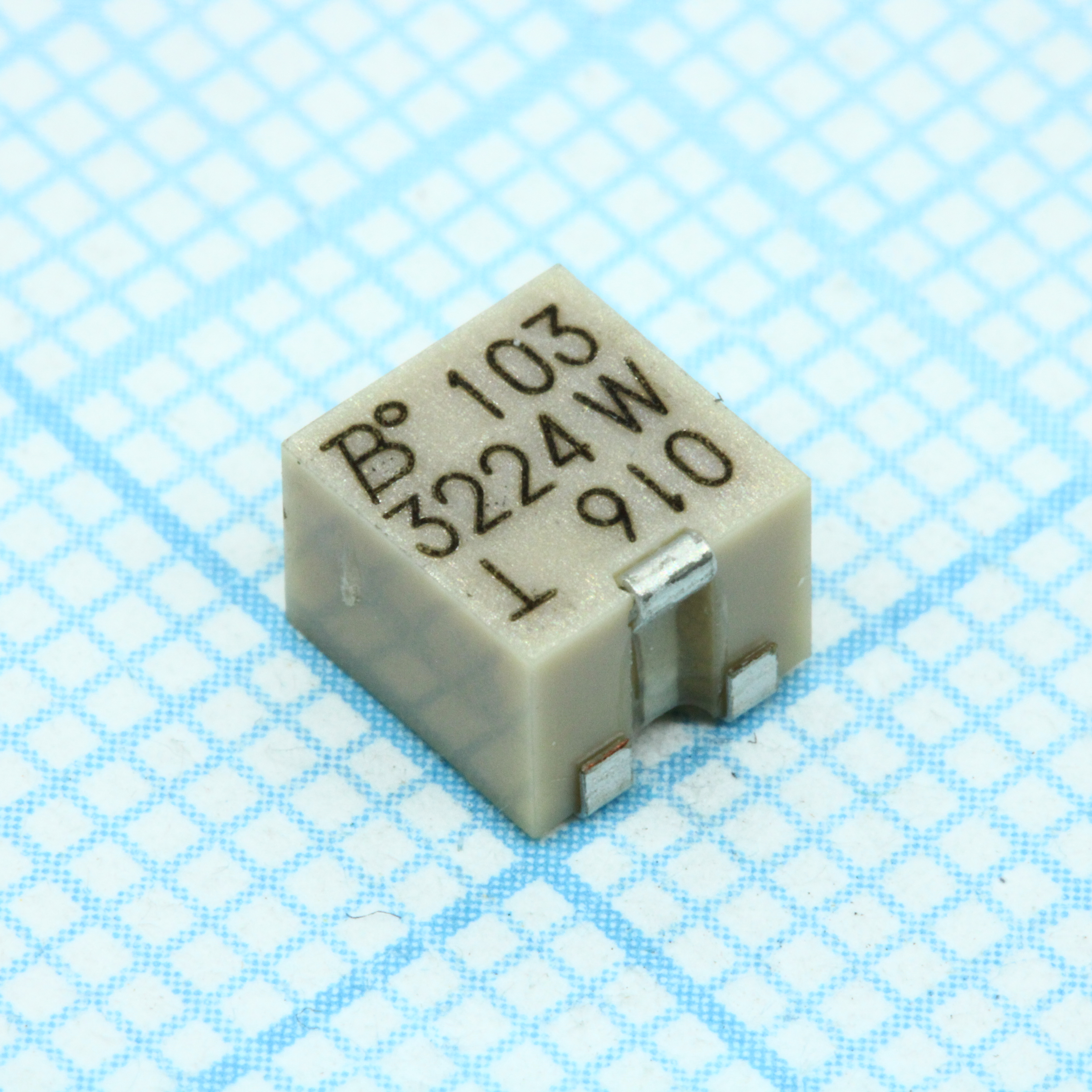 Потенциометр многооборотный керметный 10кОм 0.25Вт SMD