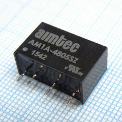 DC/DC, 1Вт, вход 9…18В, выход 12В/0.083А, изоляция 1500В DC, КПД 80%, максимальная емкостная нагрузка не более 820мкФ, SIP6, 17x7.62x11мм, -40…85°C, пластик