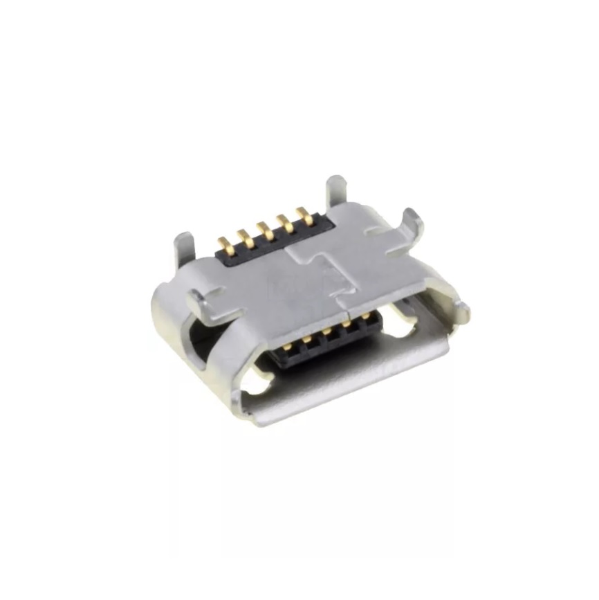Разъем Micro USB тип B, USB 2.0, розетка, 5 вывод(-ов), Поверхностный Монтаж, Прямой Угол