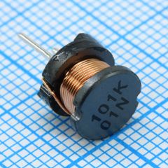Силовая индуктивность 100uH ±10% 0.89A 0.35Om радиальная без магнитного экрана